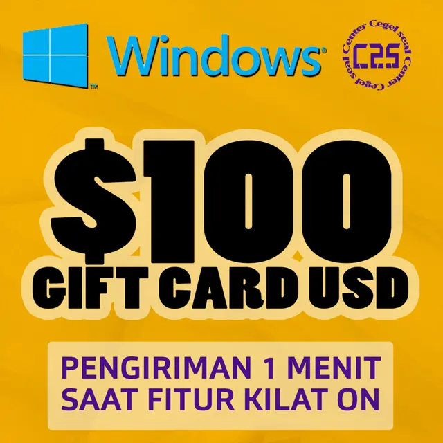 Jual USD $100 Windows Center Cegel Seal | VCGamers
