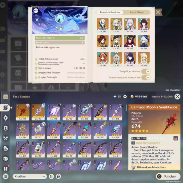 Jual [Asia] Starter Raiden Shogun | Adventure Rank 10 Lumine [Female] Genshin Impact Penn Store ID | VCGamers