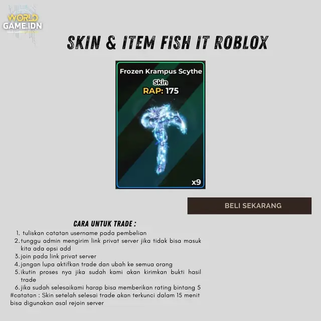 Jual Frozen Krampus Scythe Fish It! - Roblox worldgame.idn | VCGamers