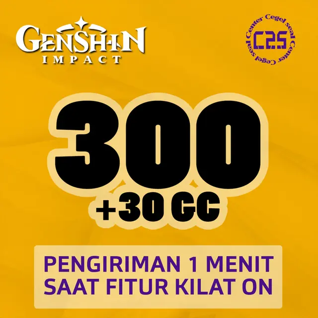 Jual 300 GC + Bonus - Genshin Genshin Impact Center Cegel Seal | VCGamers