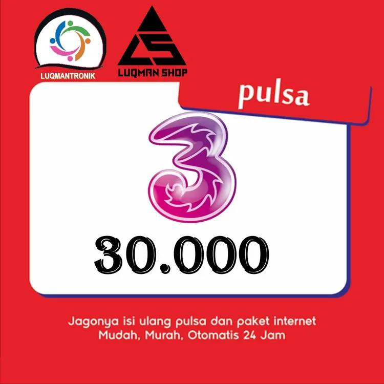 Jual Pulsa Reguler 30.000 Tri LUQMANSHOP | VCGamers