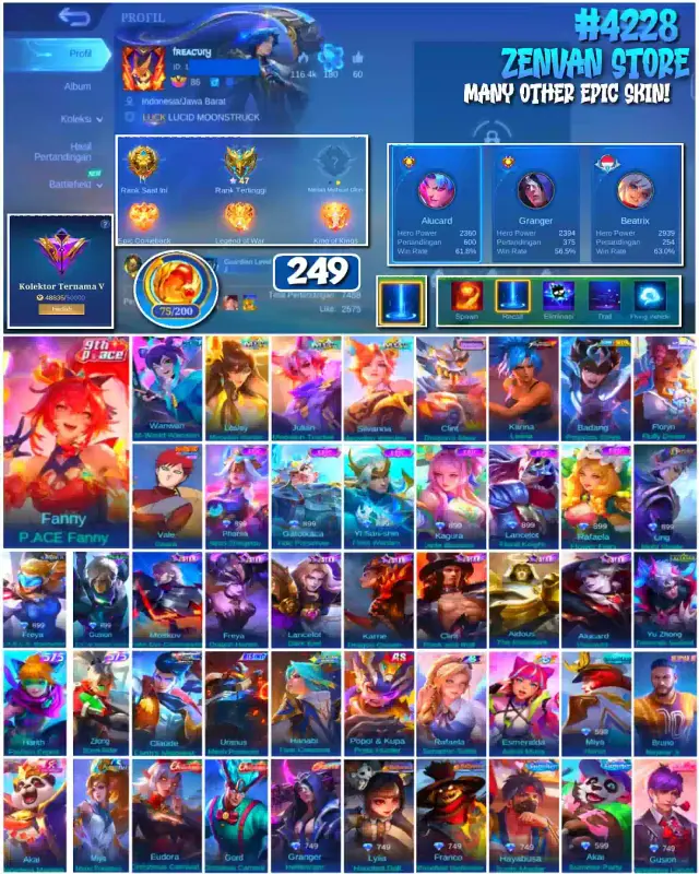 Jual 🔥#4228 💎249 SKIN 👑Badang Pegasus Seiya Mobile Legends ZenVan.Store | VCGamers