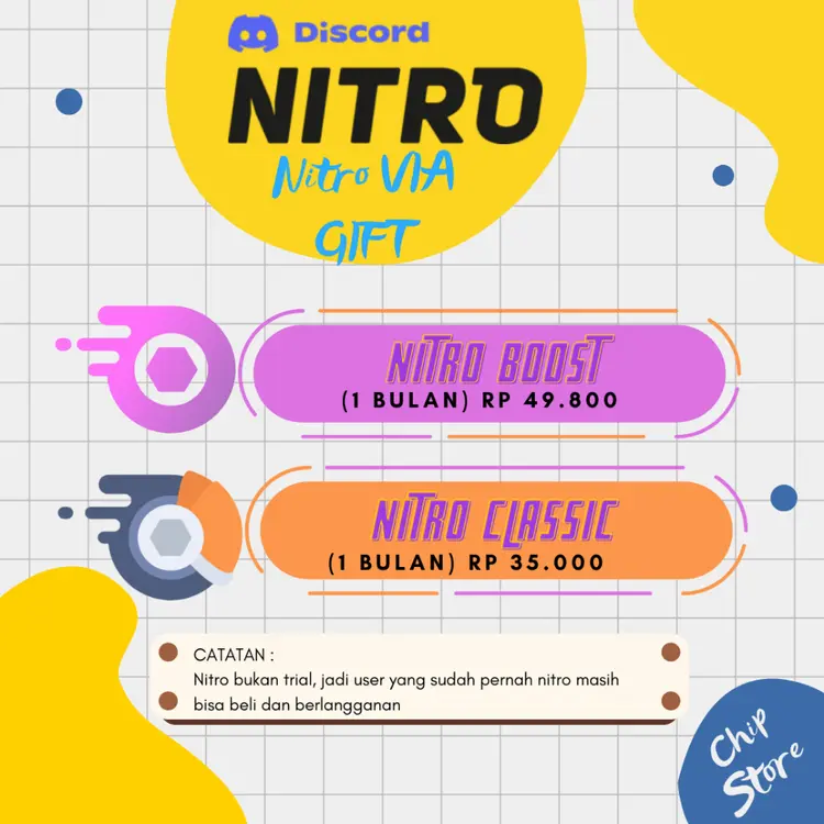 Jual Nitro Basic (1 Bulan) Discord Chip Store | VCGamers