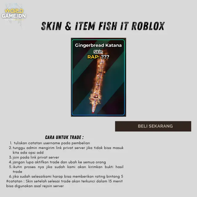 Jual Gingerbread Katana Fish It! - Roblox worldgame.idn | VCGamers