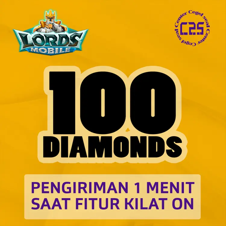 Jual 100 Diamonds Lords Mobile Center Cegel Seal | VCGamers