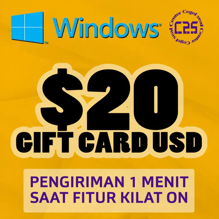 Jual USD $20 Windows Center Cegel Seal | VCGamers