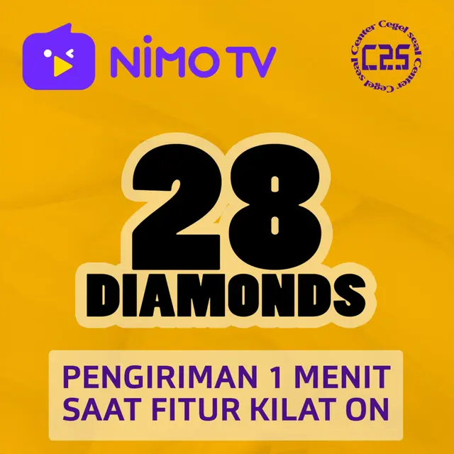 Jual 28 Diamonds Nimo TV Center Cegel Seal | VCGamers