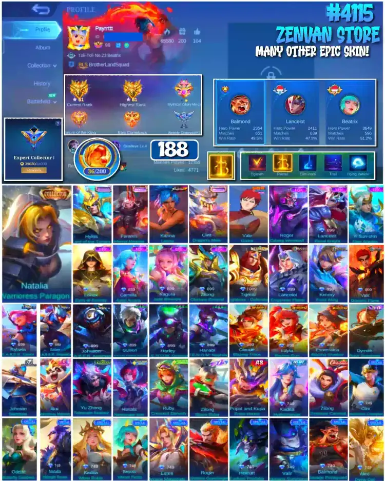 Jual π₯#4115 π188 SKIN πCollector Natalia Warrioress Mobile Legends ZenVan.Store | VCGamers