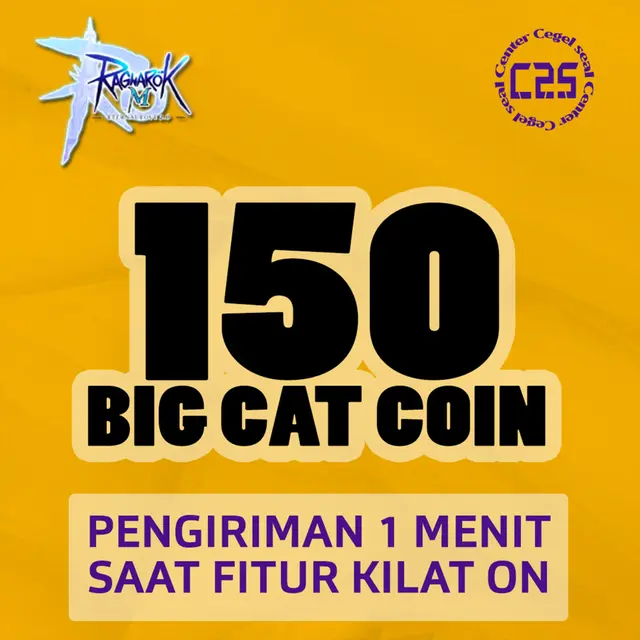 Jual 150 Big Cat Coin Ragnarok M Eternal Love Center Cegel Seal | VCGamers