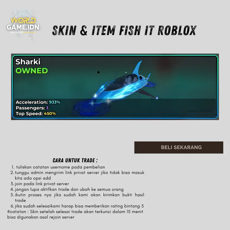 Jual Sharki Fish It! - Roblox worldgame.idn | VCGamers