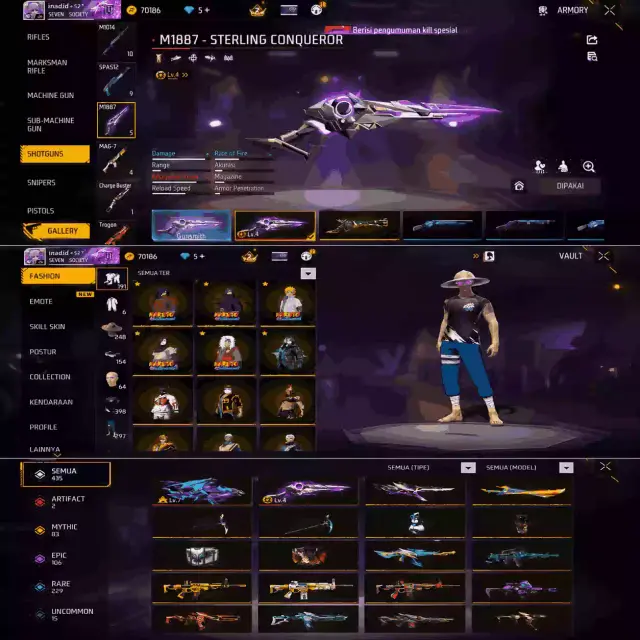 Jual AKUN MAX 2 BER SG SULTAAN Free Fire NINJA STORE | VCGamers