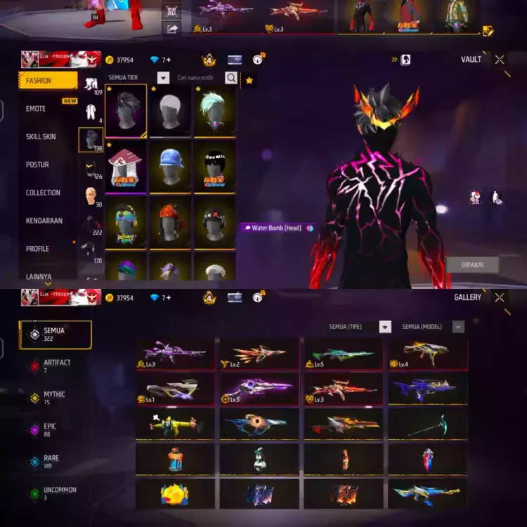 Jual AKUN FREE FIRE GRADE A Free Fire zakk_store30 | VCGamers