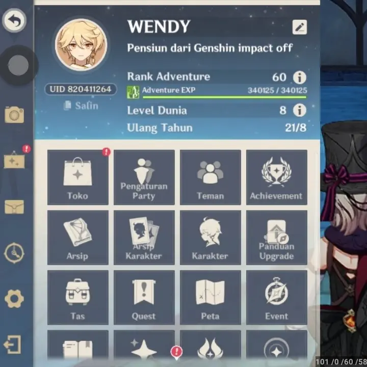 Jual Akun Genshin impact end game  Genshin Impact Wendy stroe  | VCGamers