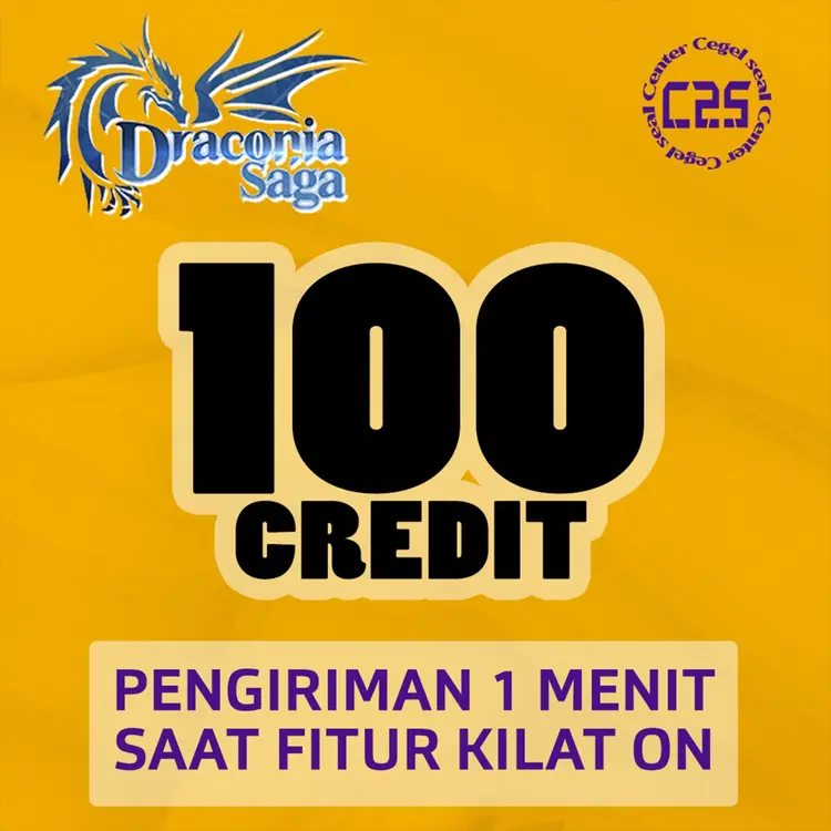 Jual 100 Credit (15x6 + 5x2) Draconia Saga Center Cegel Seal | VCGamers