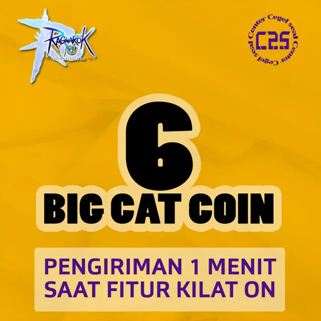 Jual 6 Big Cat Coins Ragnarok M Eternal Love Center Cegel Seal | VCGamers