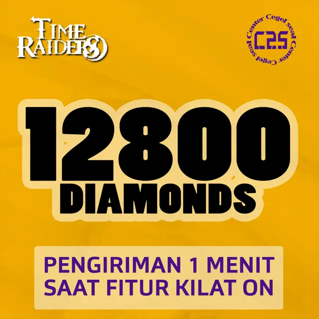 Jual 12.800 Diamonds Time Raiders Center Cegel Seal | VCGamers