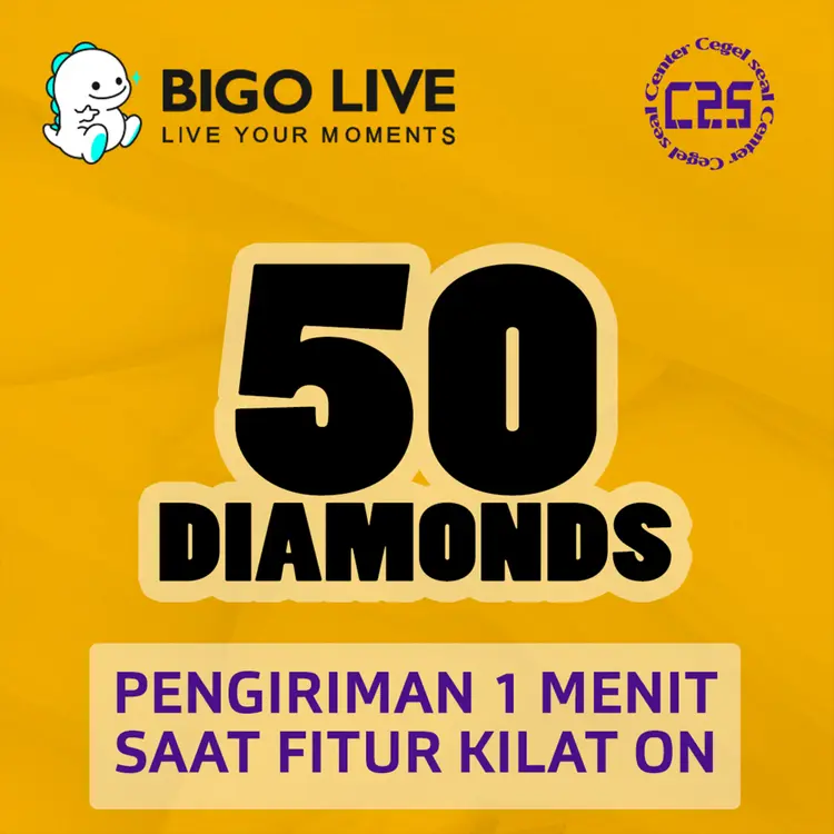 Jual 50 Diamonds Bigo Live Center Cegel Seal | VCGamers