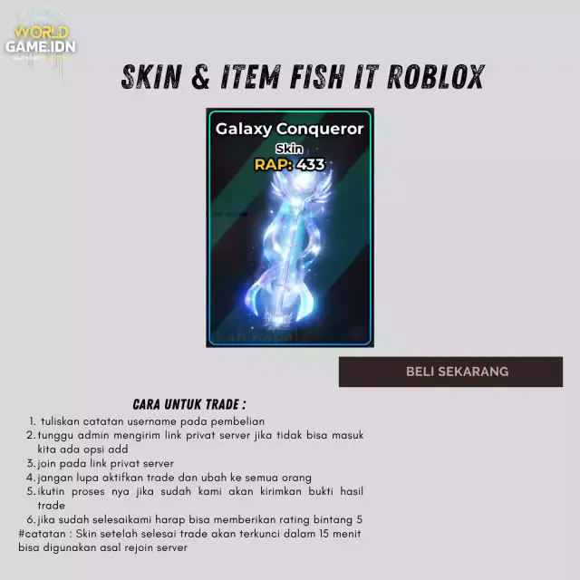 Jual Galaxy Conqueror Fish It! - Roblox worldgame.idn | VCGamers