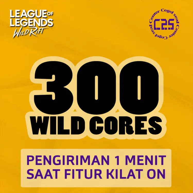 Jual 300 Wild Cores League of Legends Wild Rift Center Cegel Seal | VCGamers