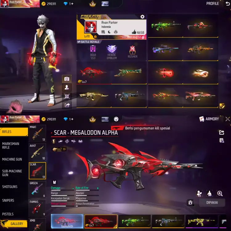 Jual AKUN FREE FIRE GRADE A Free Fire Shopgame Phoo | VCGamers
