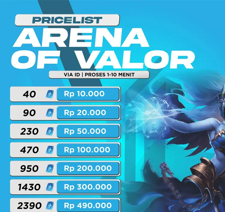 Jual 470 Vouchers Arena of Valor Dins store | VCGamers