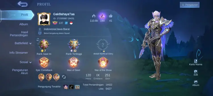 Jual AKUN SULTAN GG Mobile Legends RASA STORE | VCGamers