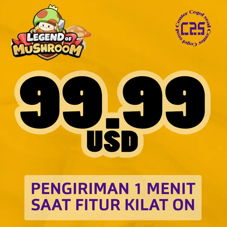 Jual 99.99 USD Legend of Mushroom (Link Payment) Center Cegel Seal | VCGamers