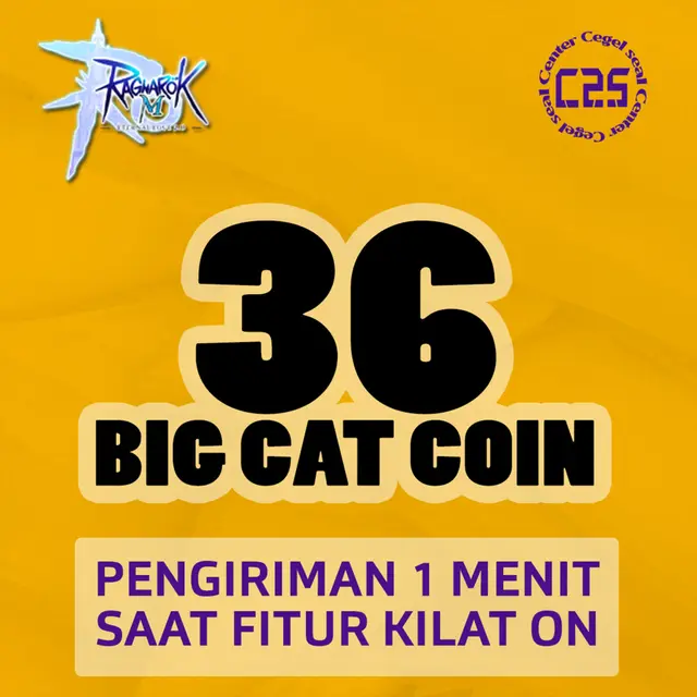 Jual 36 Big Cat Coins Ragnarok M Eternal Love Center Cegel Seal | VCGamers