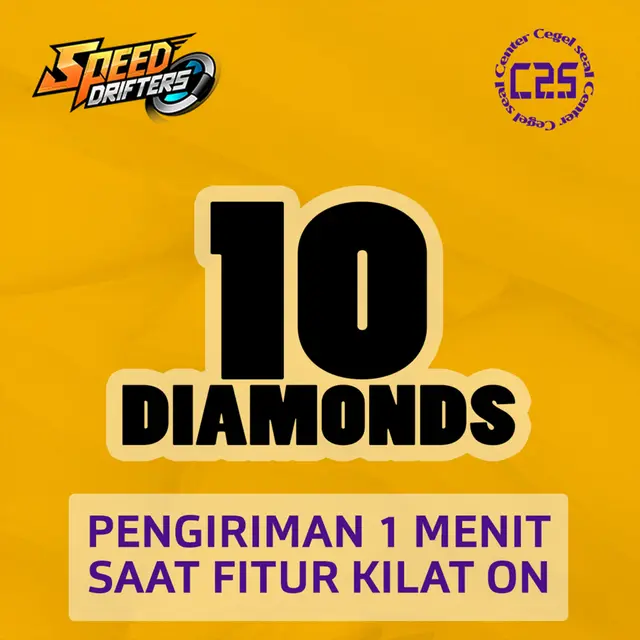 Jual 10 Diamonds Garena Speed Drifters Center Cegel Seal | VCGamers