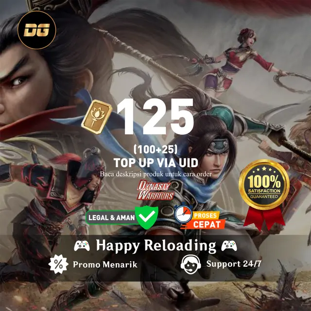 Jual 100 + 25 Gold Seal Dynasty Warriors Overlords degamingstore | VCGamers
