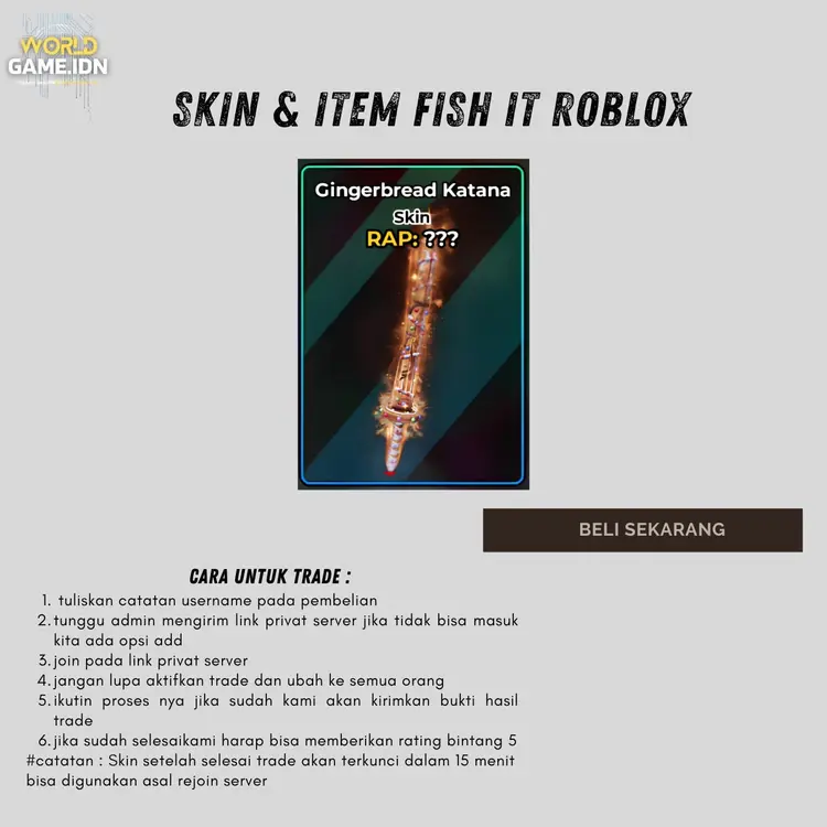 Jual Gingerbread Katana Fish It! - Roblox worldgame.idn | VCGamers