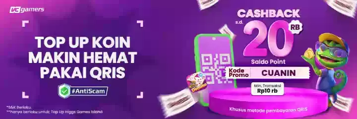 TOP UP KOIN MAKIN HEMAT PAKAI QRIS!