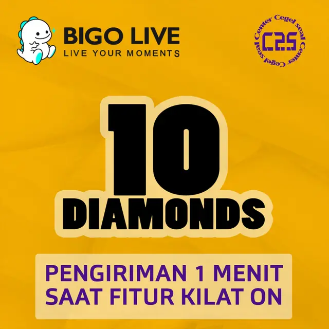 Jual 10 Diamonds Bigo Live Center Cegel Seal | VCGamers