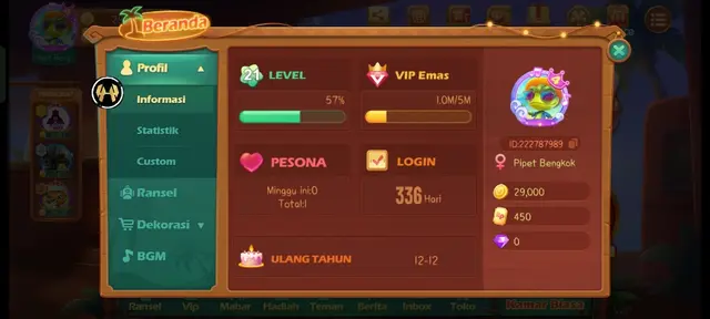 Jual akun limit 10B Higgs Games Island Nasution store | VCGamers