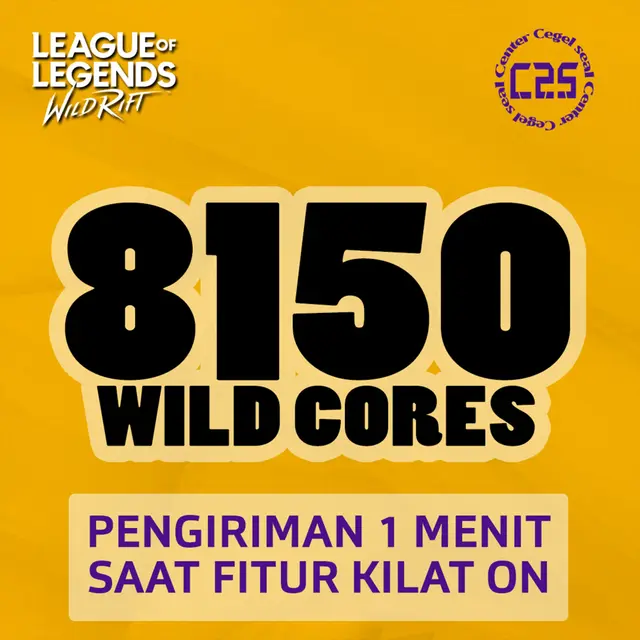 Jual 8.150 Cores League of Legends Wild Rift Center Cegel Seal | VCGamers