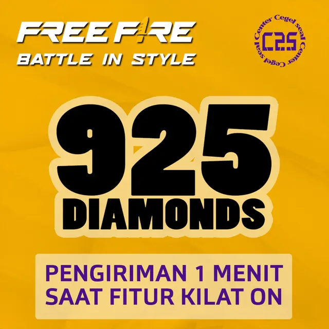 Jual 925 Diamonds Free Fire Center Cegel Seal | VCGamers