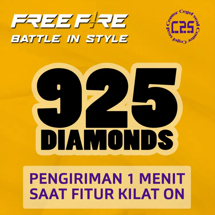 Jual 925 Diamonds Free Fire Center Cegel Seal | VCGamers