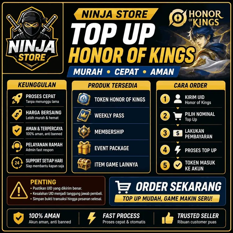 Jual 16 Tokens Honor Of Kings NINJA STORE | VCGamers