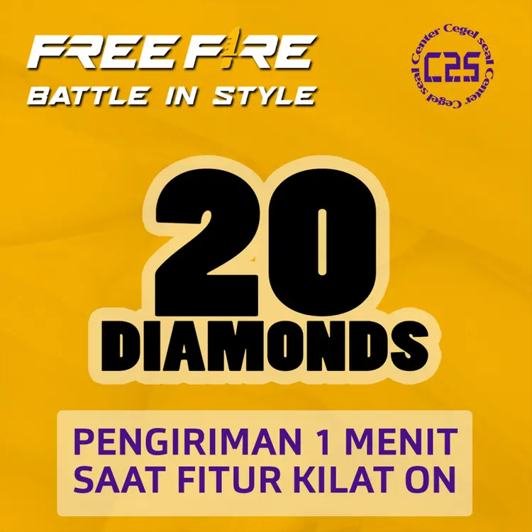Jual 20 Diamonds Free Fire Center Cegel Seal | VCGamers