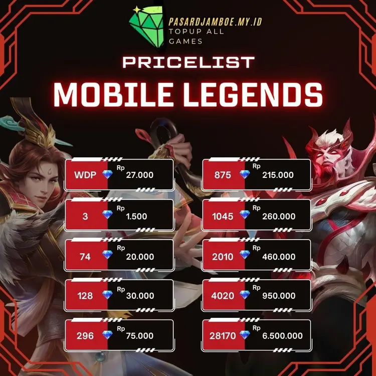 Jual 44 (40+4 Bonus) Mobile Legends Pasar Jambu | VCGamers