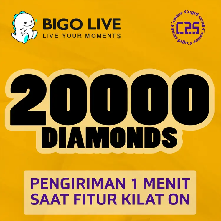 Jual 20.000 Diamonds Bigo Live Center Cegel Seal | VCGamers