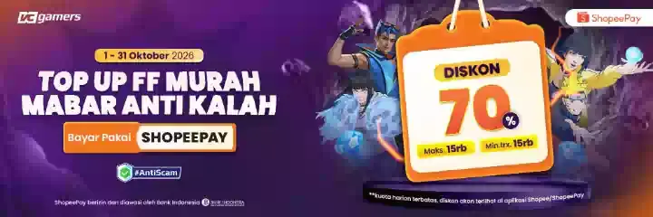Top Up Murah, Mabar Anti Kalah Bayar Pakai ShopeePay!