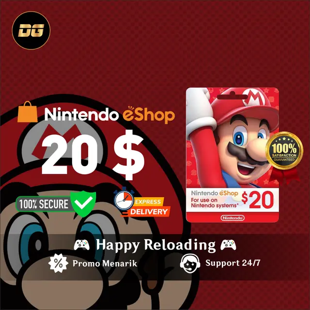 Jual Nintendo USD $20 Nintendo EShop Card degamingstore | VCGamers