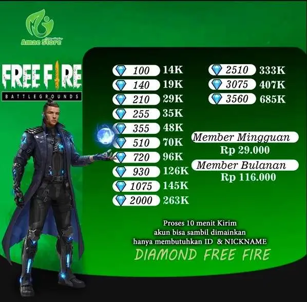Jual 930 Diamonds Free Fire Amae Store | VCGamers