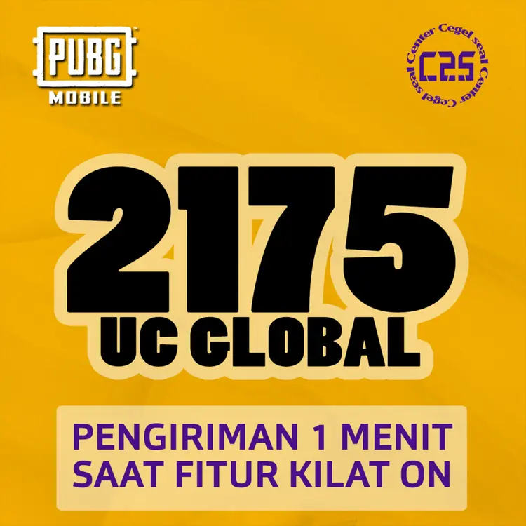 Jual 2.175 UC Global PUBG Mobile Center Cegel Seal | VCGamers