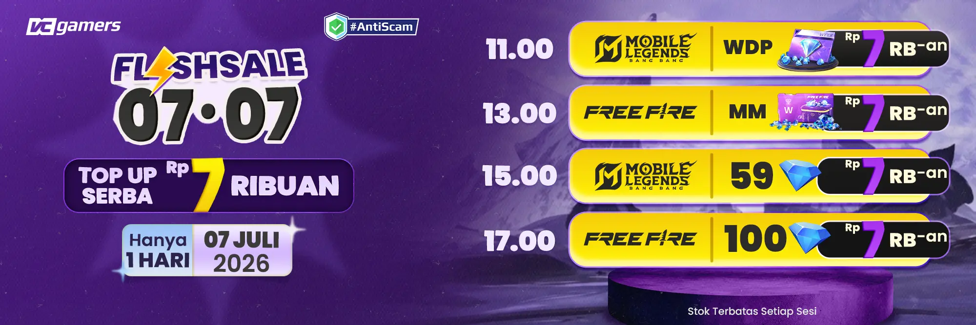 SPESIAL 07.07, TOP UP SERBA Rp7 RIBUAN