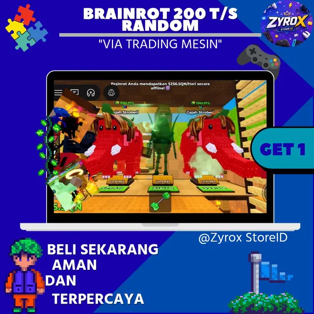 Jual Brainrot 150T/s Kick a Lucky Block - Roblox Zyrox Store ID | VCGamers