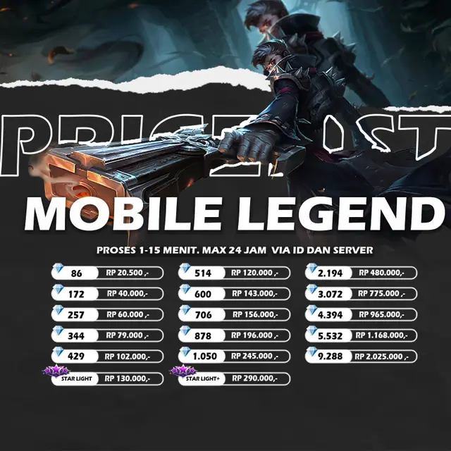 Jual 344 Diamonds Mobile Legends ryustore.id | VCGamers