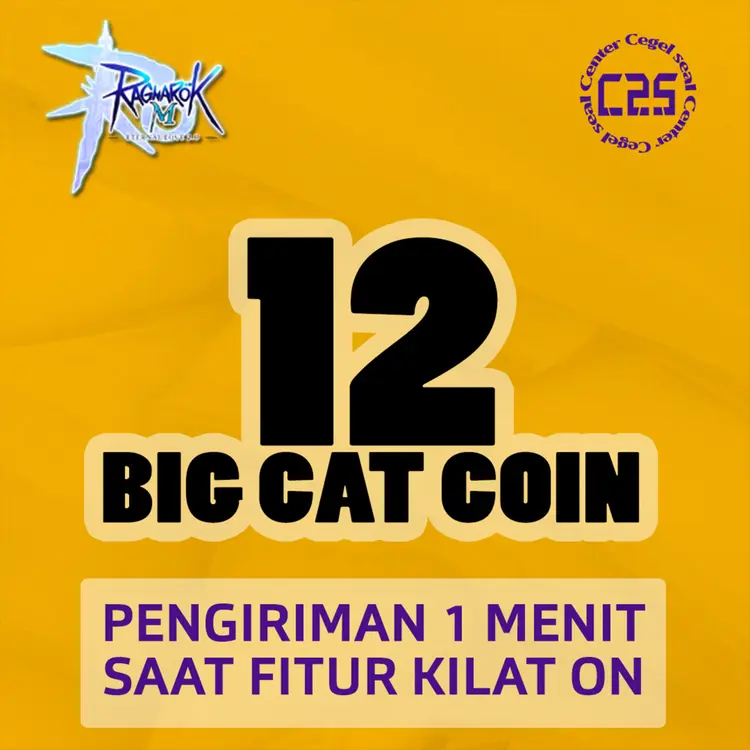 Jual 12 Big Cat Coins Ragnarok M Eternal Love Center Cegel Seal | VCGamers