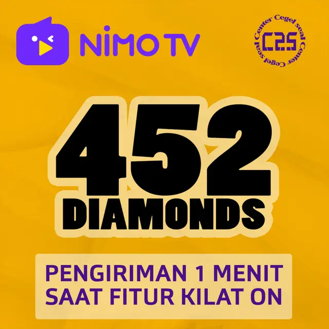 Jual 452 Diamonds Nimo TV Center Cegel Seal | VCGamers